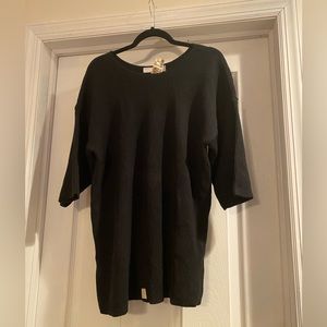 Chaval- Black Vintage NWT Oversized/Tunic Sweater Size M- Ribbed 100% Cotton